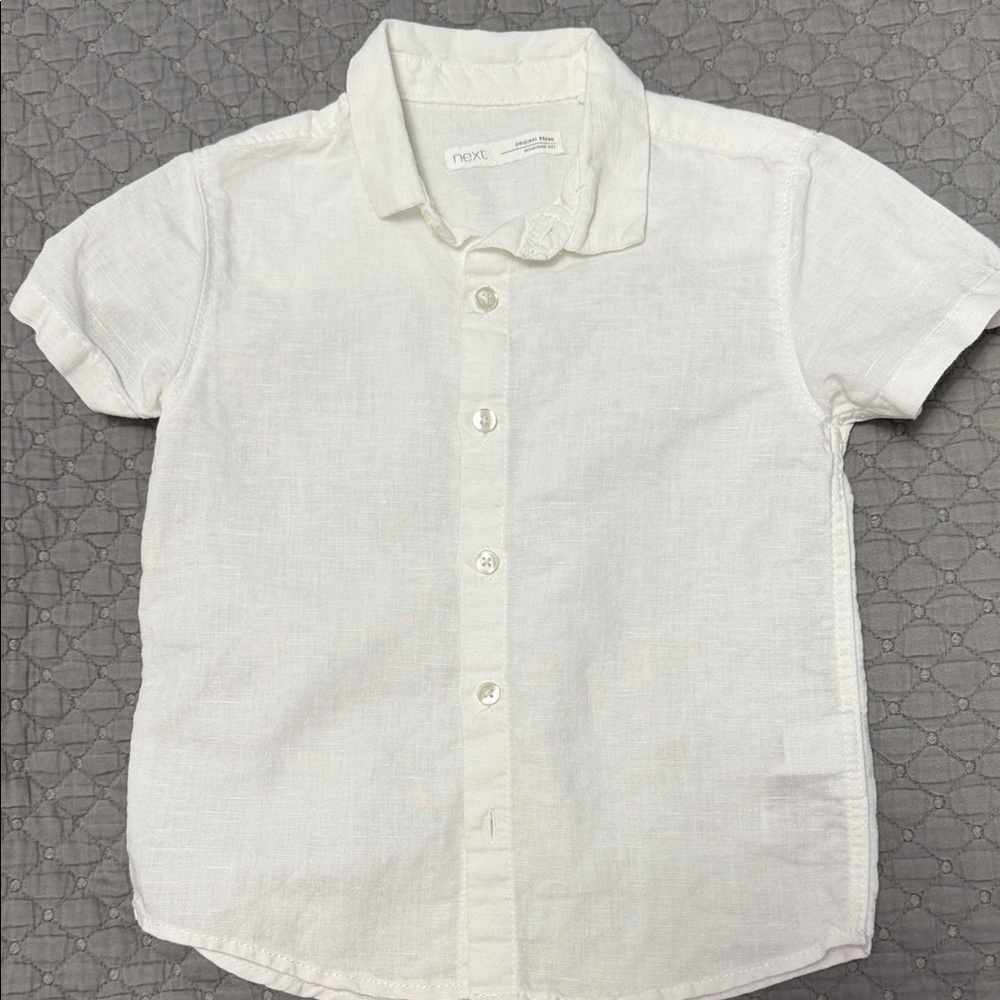 Next Kids Classic White Button Down Shirt. Size 2-3